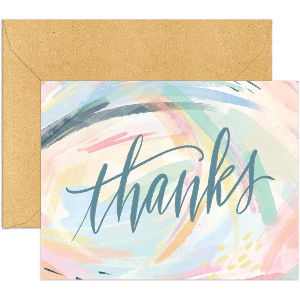 imageBlue Sky Boxed Note Cards Set 42quot x 55quot 24Pack NonDated Blank Inside Premium Stationery for Thank You Notes Invitations ampamp Greetings JolieJolie