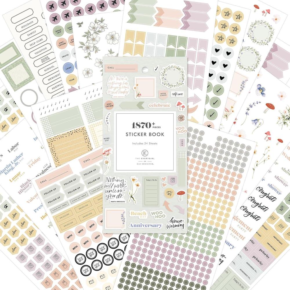 imageBlue Sky Everygirl 1870 Sticker Book Planner and Calendar Pack 449 x 906 Full Color with Bungee Closure 24 Unique Sheets Every Day ampamp Every MonthEvery Day Every Month