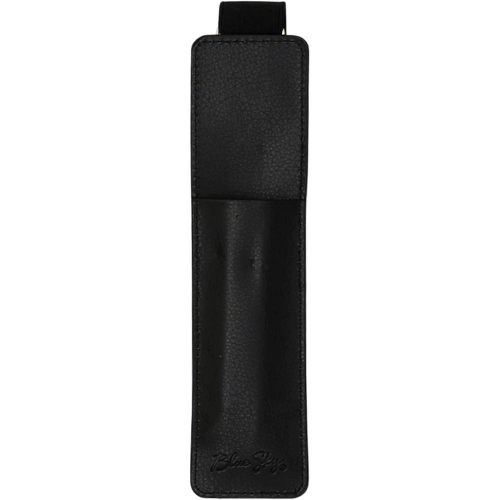 imageBlue Sky Pen Holder with Adjustable Elastic Bungee 18quot x 72quot Faux Leather NonDated Stitched Design Fits Journals Notebooks Planners and Sketchbooks BlackBlack