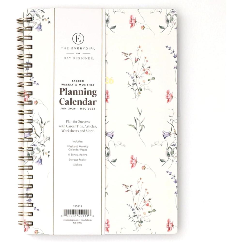 imageBlue Sky The Everygirl 2026 Weekly and Monthly Planner Calendar January 2026 December 2026 5quot x 8quot Flexible Cover Durable Twin Wire Binding Storage Pocket Includes Stickers MarisaMarisa 2026
