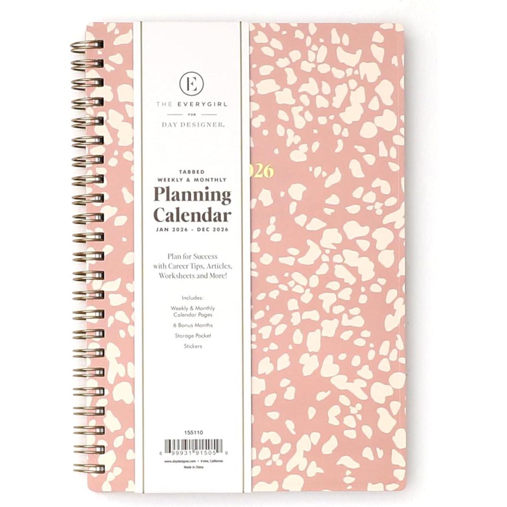 imageBlue Sky The Everygirl 2026 Weekly and Monthly Planner Calendar January 2026 December 2026 85quot x 11quot Flexible Cover Durable Twin Wire Binding Storage Pocket With Stickers Bengala Desert RoseBengala Desert Rose 2026