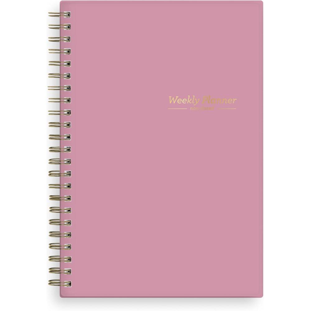 imageBlue Sky Undated Planner Calendar 5 x 8 Weekly View Organizer TwinWire Binding Flexible Cover Blank Notes Pages for GoalSetting and Productivity Imperial Rose 5quot x 8quotImperial Rose