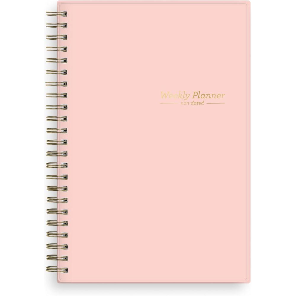 imageBlue Sky Undated Planner Calendar 5 x 8 Weekly View Organizer TwinWire Binding Flexible Cover Blank Notes Pages for GoalSetting and Productivity Sorbet 5quot x 8quotSorbet