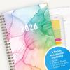 Blue Sky 15 Month 2026 Weekly and Monthly Planner Calendar, October 2025 – December 2026, 5″ x 8″, Hard Cover, Durable Twin Wire Binding, Laminated Tabs, Storage Pocket, Includes Ruler, Sticky Notes & Stickers, Rainbow Ink(Rainbow Ink- 2026)