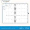 Blue Sky 2025-2026 Weekly and Monthly Academic Year Planner Calendar, July 2025 – June 2026, 5″ x 8″, Faux Leather Cover, Wirebound, Storage Pocket, Laminated Tabs, Imperial Rose(Blue Haze- 2025/2026)