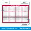 Blue Sky 2026 Laminated Erasable Wall Calendar, Double Sided With Two Monthly Layouts, 48″ x 32″, Perfect For Workplace And Classrooms, With Pen, Classic Red(Classic Red- 2026)