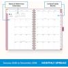Blue Sky 2026 Weekly and Monthly Planner Calendar, January 2026 – December 2026, 5″ x 8″, Faux Leather Cover, Durable Twin Wire Binding, Storage Pocket, Laminated Tabs, Includes Pen Loop, Bungee, Ruler, Black(Imperial Rose- 2026)