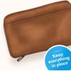 Blue Sky ASMBLD Tech Organizer, 8″ x 4.5″ x 2″, Faux Leather, Non-Dated, Zip Closure, Travel Cable Organizer for Cords, Chargers, and Accessories (Zip Closure, Tan)(Tan)