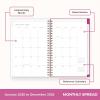 Blue Sky Kelly Ventura 2026 Weekly and Monthly Planner Calendar, January 2026 – December 2026, 5″ x 8″, Flexible Cover, Laminated Tabs, Durable Twin Wire Binding, Storage Pocket, Magenta Blooms(Magenta Blooms- 2026)