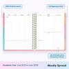 Blue Sky Livewell 2025-2026 Weekly and Monthly Academic Year Planner Calendar, July 2025 – June 2026, 7″ x 9″, Flexible Cover, Wirebound, Laminated Tabs, Storage Pocket, Includes Stickers, Rainbow(Rainbow- 2025/2026)