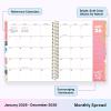 Blue Sky Livewell 2026 Weekly and Monthly Planner Calendar, January 2026 – December 2026, 7″ x 9″, Flexible Laminated Cover, Heavy Duty Coil Binding, Colorful Premium Paper, Includes Storage Pocket, Stickers, Magenta(Beck- 2026)