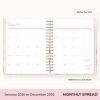 Blue Sky Rachel Parcell 2026 Daily and Monthly Planner Calendar, January 2026 – December 2026, 7″ x 9″, Hard Cover, Durable Twin Wire Binding, Laminated Tabs, Storage Pocket, Stickers, Peony(Peony- 2026)