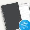 Blue Sky Smart Notes Professional Notebook, Wire-O Binding, 8.5″ x 11″, Black (14713)(Gray- 4 Pack)