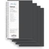 Blue Sky Smart Notes Professional Notebook, Wire-O Binding, 8.5″ x 11″, Black (14713)(Gray- 4 Pack)