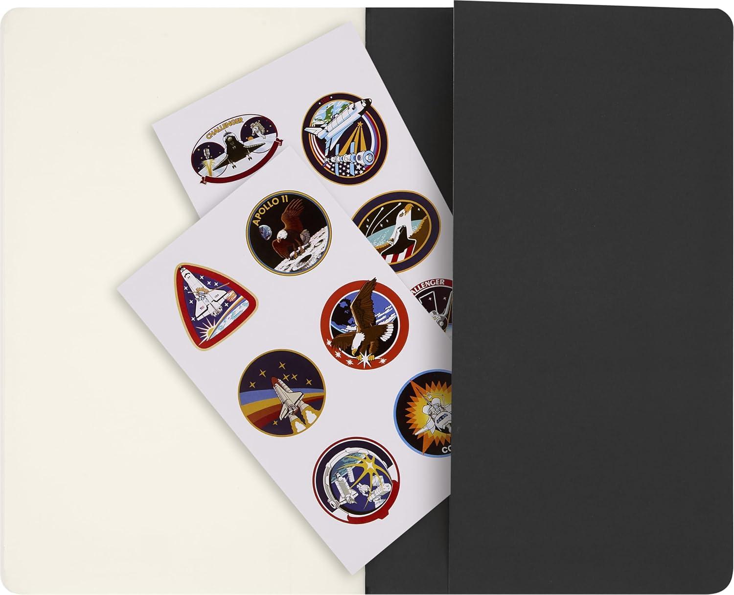 imageMoleskine Limited Edition NASAinspired Cahier Journals Soft Cover Large 5quot x 825quot Plain BlackGray 80 pages Set of 2