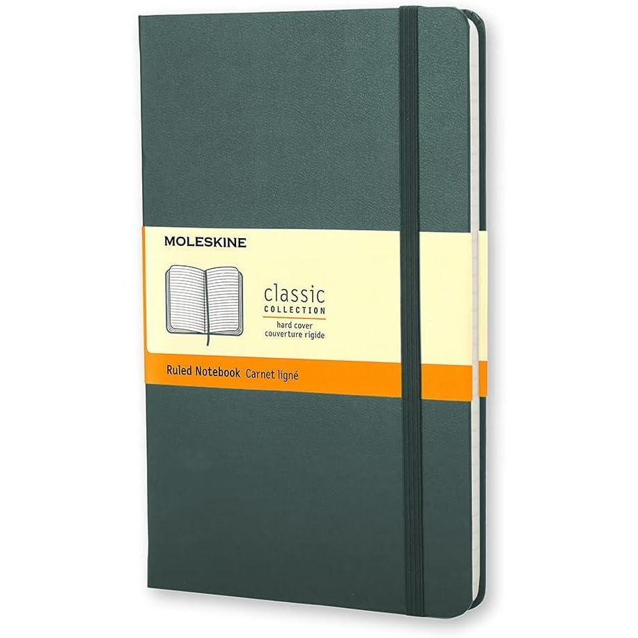 imageMoleskine Classic Notebook Hard Cover Large 5quot x 825quot RuledLined Forest Green 240 Pages