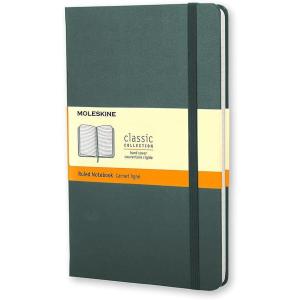 Moleskine Classic Notebook, Hard Cover, Large (5″ x 8.25″) Ruled/Lined, Forest Green, 240 Pages