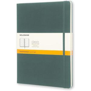 Moleskine Classic Notebook, Hard Cover, XL (7.5″ x 9.5″) Ruled/Lined, Forest Green, 192 Pages
