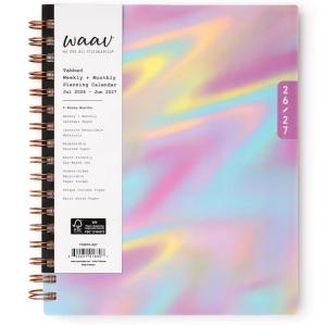 Blue Sky WAAV 2026-2027 Weekly and Monthly Academic Year Planner Calendar, July 2026 – June 2027, 7″ x 9″, Flexible Cover, Wirebound, Laminated Tabs, Storage Pocket, Junny(Junny- 2026/2027)