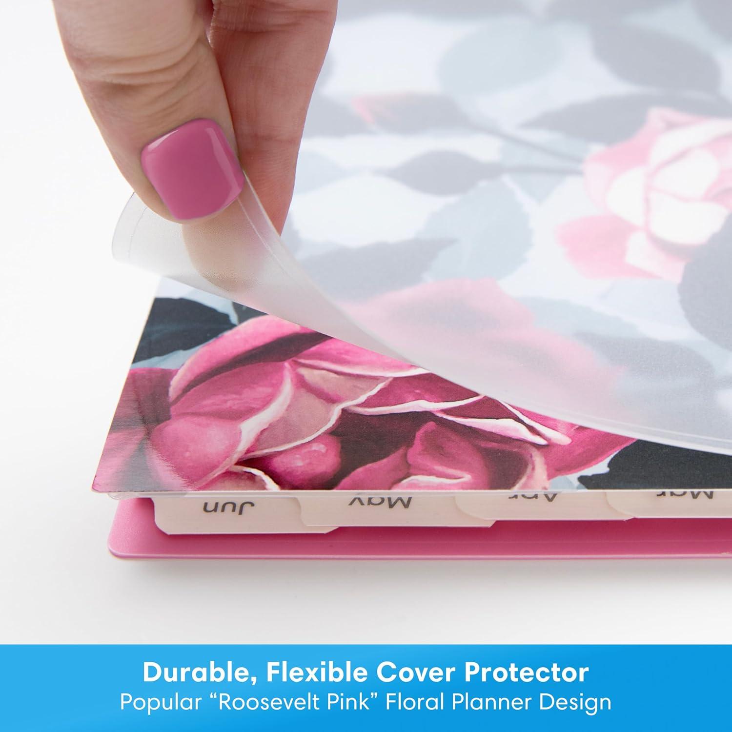 imageBlue Sky 20262027 Weekly and Monthly Academic Year Planner Calendar July 2026 June 2027 5 x 8 Flexible Cover Wirebound Laminated Tabs Roosevelt PinkRoosevelt Pink 20262027