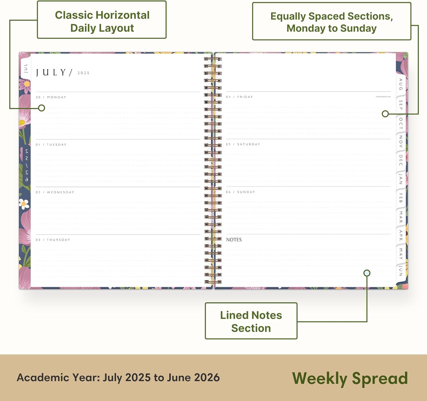 imageBlue Sky Sustainability 20262027 Weekly and Monthly Academic Year Planner Calendar July 2026 June 2027 5 x 8 Flexible Cover From Recycled Plastic Wirebound Laminated Tabs Storage Pocket GailGail 20252026