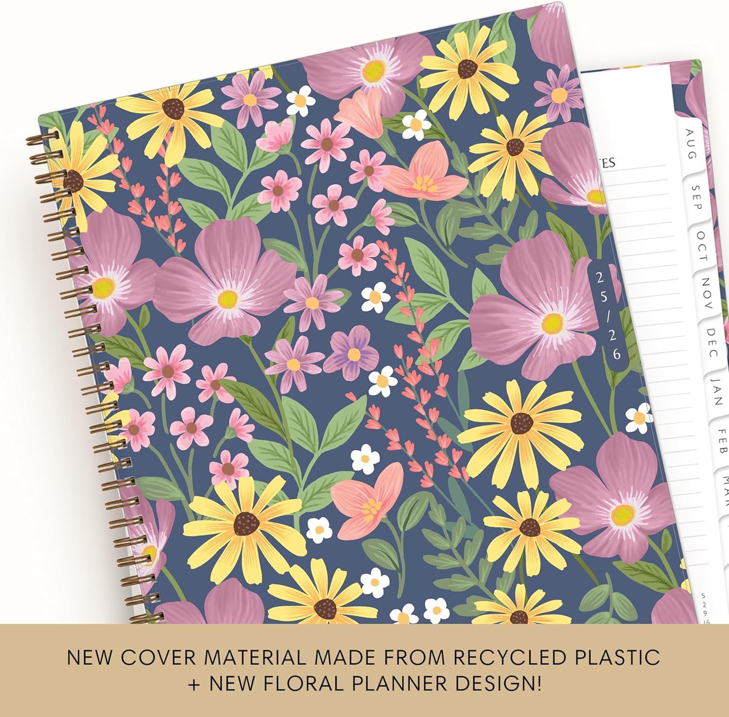 imageBlue Sky Sustainability 20262027 Weekly and Monthly Academic Year Planner Calendar July 2026 June 2027 5 x 8 Flexible Cover From Recycled Plastic Wirebound Laminated Tabs Storage Pocket GailGail 20252026