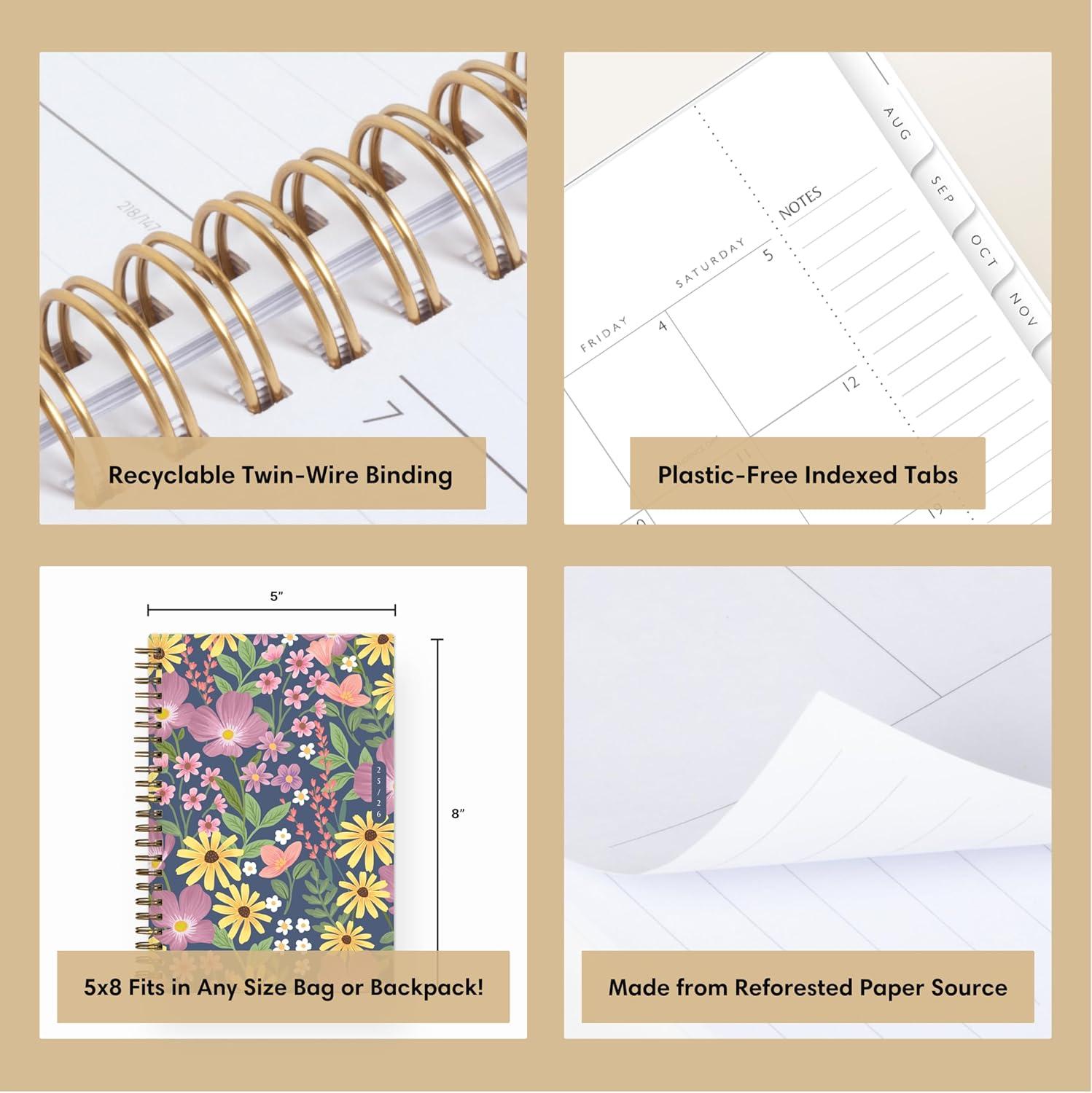 imageBlue Sky Sustainability 20262027 Weekly and Monthly Academic Year Planner Calendar July 2026 June 2027 5 x 8 Flexible Cover From Recycled Plastic Wirebound Laminated Tabs Storage Pocket GailGail 20252026