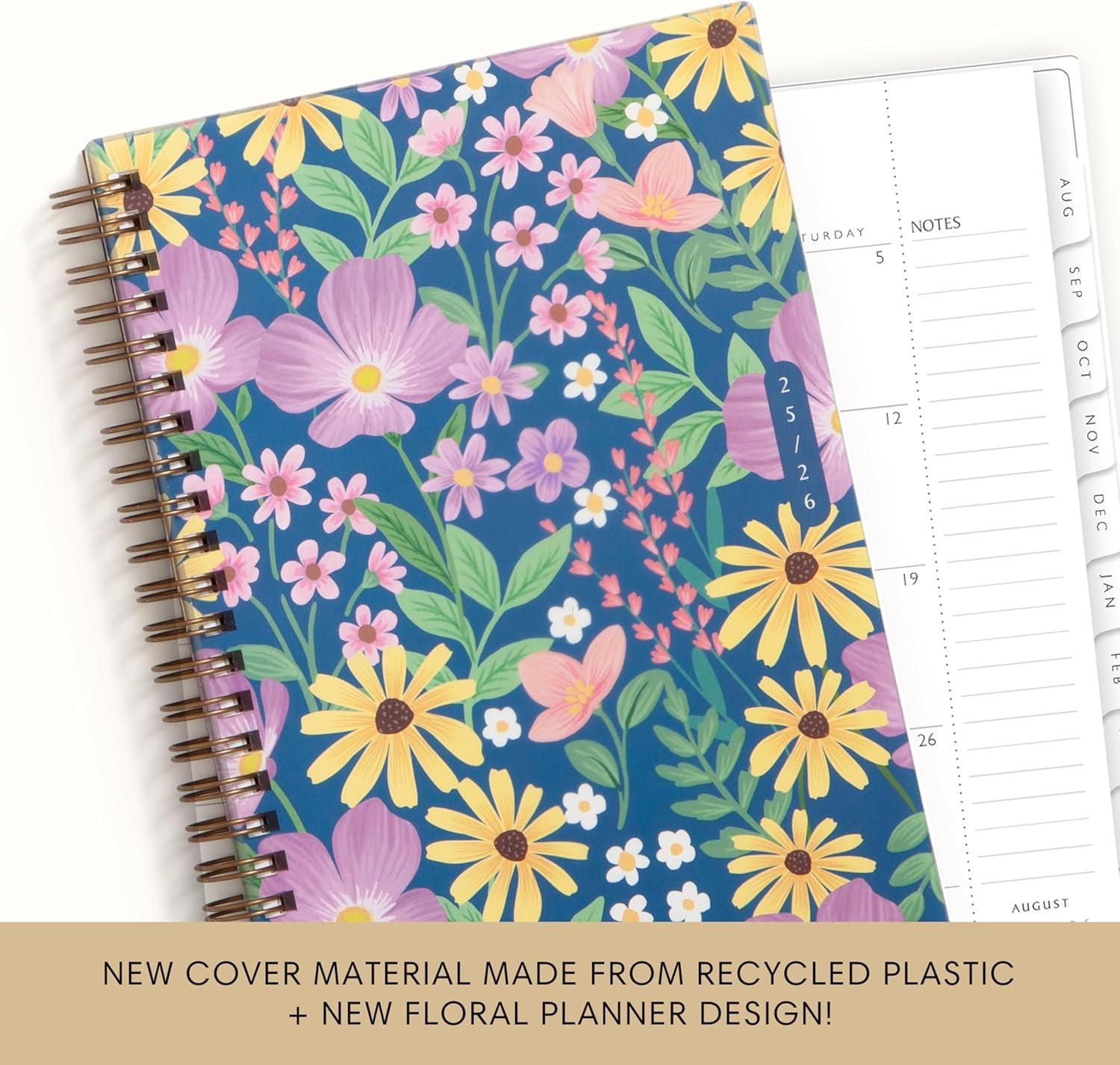 imageBlue Sky Sustainability 20262027 Weekly and Monthly Academic Year Planner Calendar July 2026 June 2027 5 x 8 Flexible Cover From Recycled Plastic Wirebound Laminated Tabs Storage Pocket GailGail 20252026