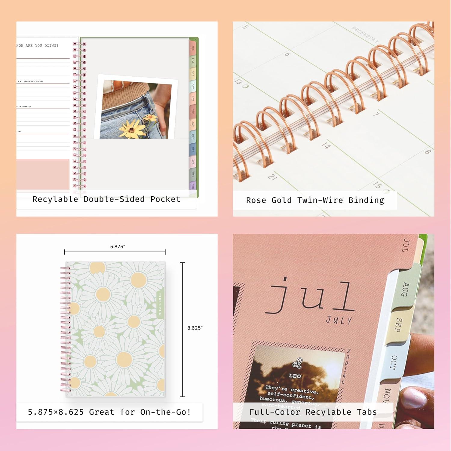 imageBlue Sky WAAV 20262027 Weekly and Monthly Academic Year Planner Calendar July 2026 June 2027 7 x 9 Flexible Cover Wirebound Laminated Tabs Storage Pocket Includes 20 Extra Notes Pages MichelleMichelle 20252026