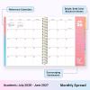 Blue Sky Livewell 2026-2027 Weekly and Monthly Academic Year Planner Calendar, July 2026 – June 2027, 7″ x 9″, Flexible Cover, Wirebound, Colorful Interior, Laminated Tabs, Storage Pocket, Includes Stickers, Charmie(Rainbow- 2026/2027)
