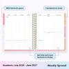 Blue Sky Livewell 2026-2027 Weekly and Monthly Academic Year Planner Calendar, July 2026 – June 2027, 7″ x 9″, Flexible Cover, Wirebound, Colorful Interior, Laminated Tabs, Storage Pocket, Includes Stickers, Charmie(Beck- 2026/2027)