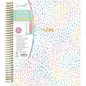 Blue Sky Livewell 2026-2027 Weekly and Monthly Academic Year Planner Calendar, July 2026 – June 2027, 7″ x 9″, Flexible Cover, Wirebound, Colorful Interior, Laminated Tabs, Storage Pocket, Includes Stickers, Charmie(Rainbow- 2025/2026)