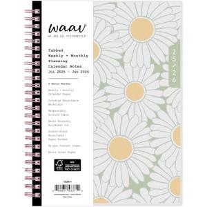 Blue Sky WAAV 2026-2027 Weekly and Monthly Academic Year Planner Calendar, July 2026 – June 2027, 7″ x 9″, Flexible Cover, Wirebound, Laminated Tabs, Storage Pocket, Includes 20 Extra Notes Pages, Michelle(Michelle- 2025/2026)