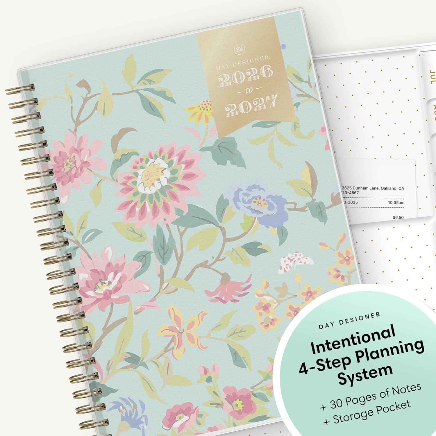 imageBlue Sky Day Designer 20262027 Weekly and Monthly Academic Year Planner Calendar July 2026 June 2027 5875 x 8625 Flexible Cover Laminated Tabs Storage Pocket Includes Stickers and 30 Extra Sheets of Notes Climbing Floral MintClimbing Floral Mint 20262027