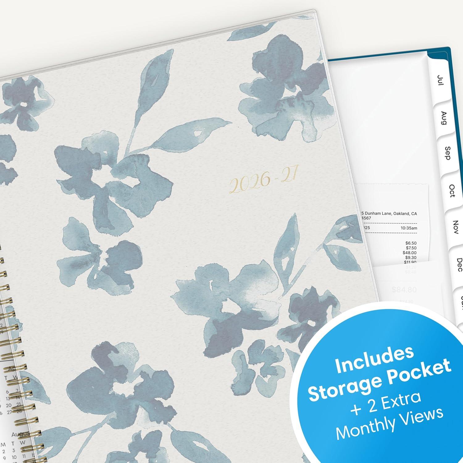 imageBlue Sky 20262027 Weekly and Monthly Academic Year Planner Calendar July 2026 June 2027 5 x 8 Flexible Cover Wirebound Laminated Tabs Bakah BlueBakah Blue 20262027