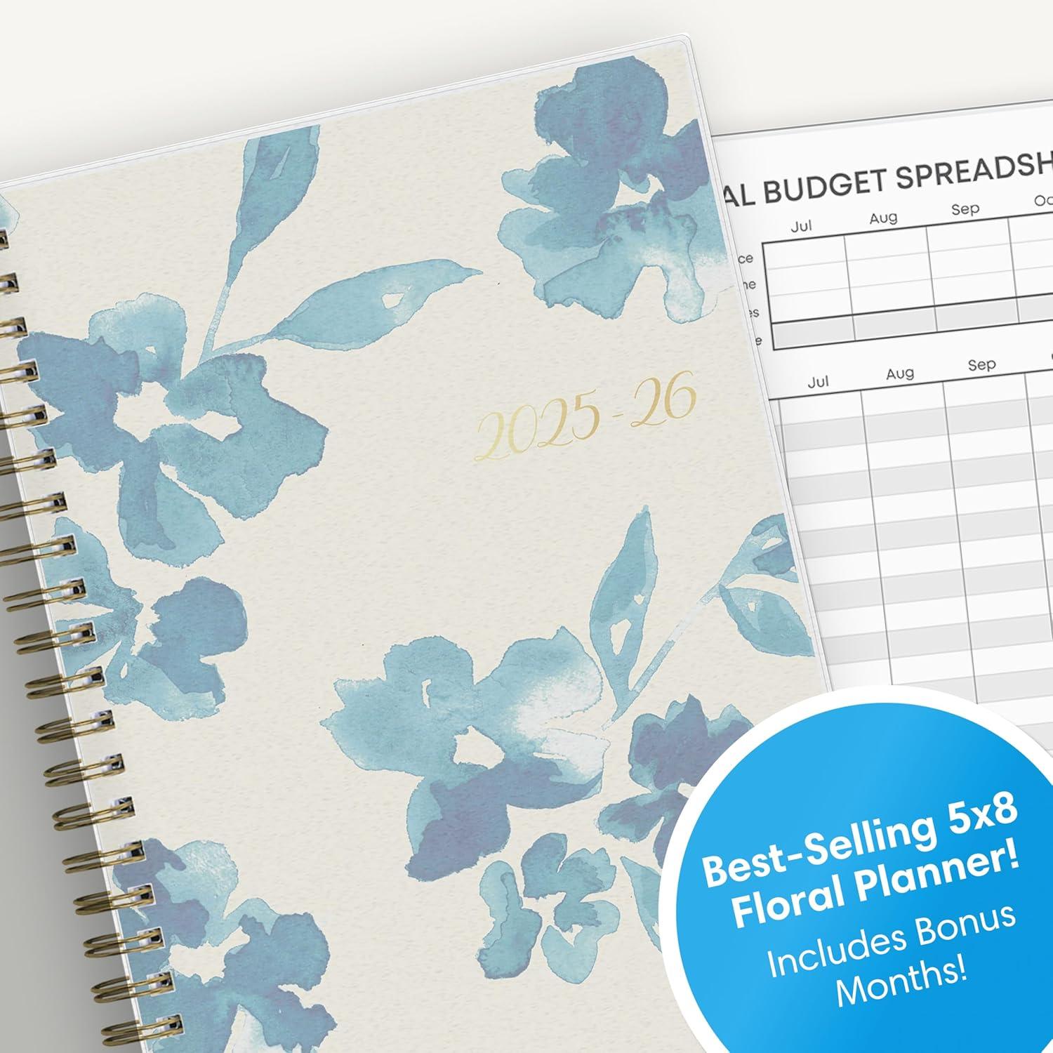 imageBlue Sky 20262027 Weekly and Monthly Academic Year Planner Calendar July 2026 June 2027 5 x 8 Flexible Cover Wirebound Laminated Tabs Bakah BlueBakah Blue 20252026