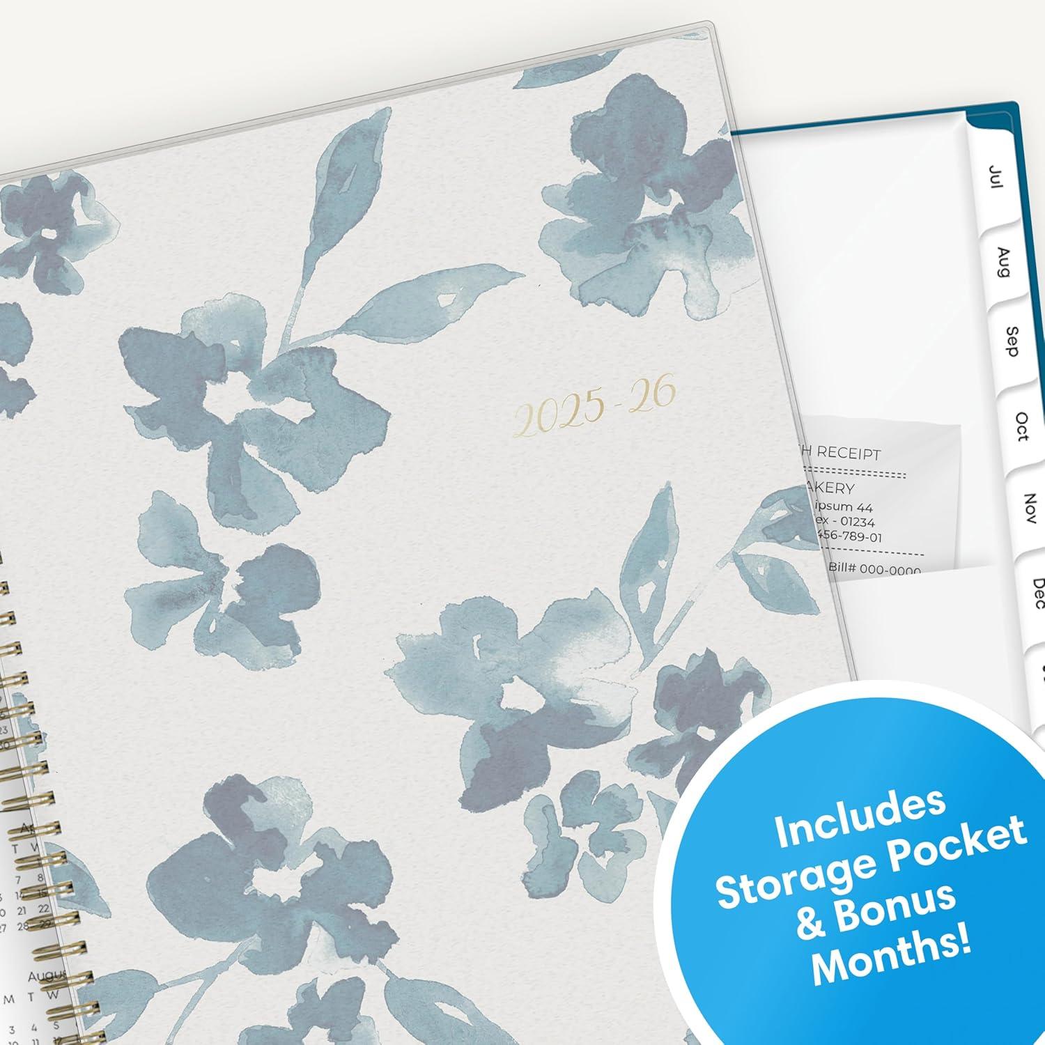 imageBlue Sky 20262027 Weekly and Monthly Academic Year Planner Calendar July 2026 June 2027 5 x 8 Flexible Cover Wirebound Laminated Tabs Bakah BlueBakah Blue 20252026