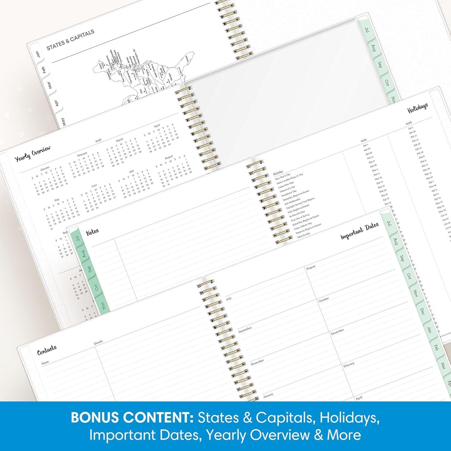 imageBlue Sky 20262027 Weekly and Monthly Academic Year Planner Calendar July 2026 June 2027 5 x 8 Flexible Cover Wirebound Laminated Tabs LaurelLaurel 20262027