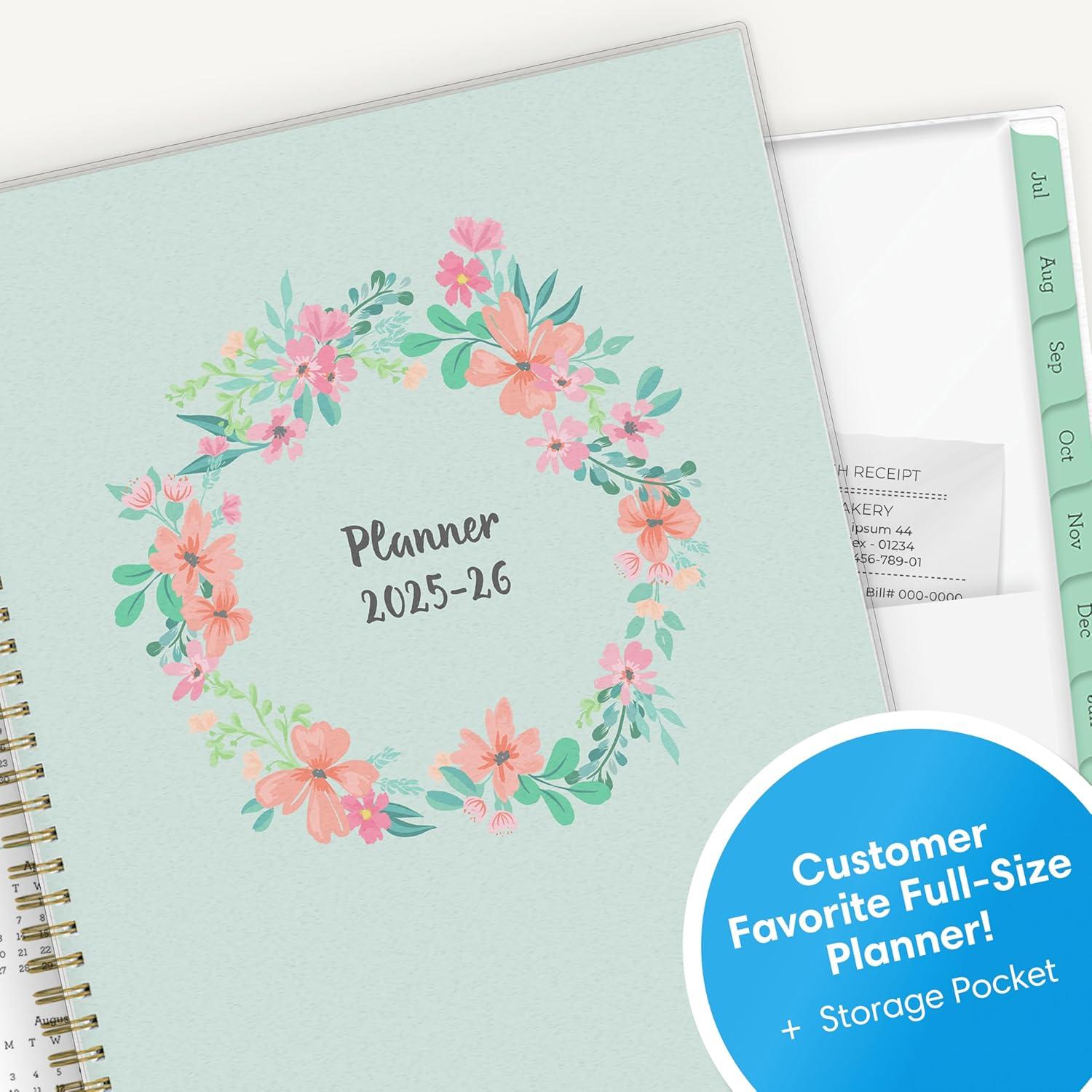imageBlue Sky 20262027 Weekly and Monthly Academic Year Planner Calendar July 2026 June 2027 5 x 8 Flexible Cover Wirebound Laminated Tabs LaurelLaurel 20252026