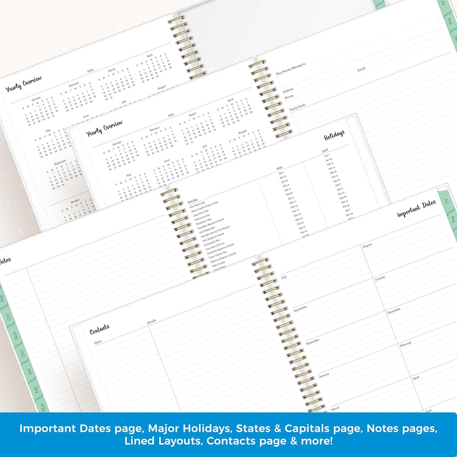 imageBlue Sky 20262027 Weekly and Monthly Academic Year Planner Calendar July 2026 June 2027 5 x 8 Flexible Cover Wirebound Laminated Tabs LaurelLaurel 20252026
