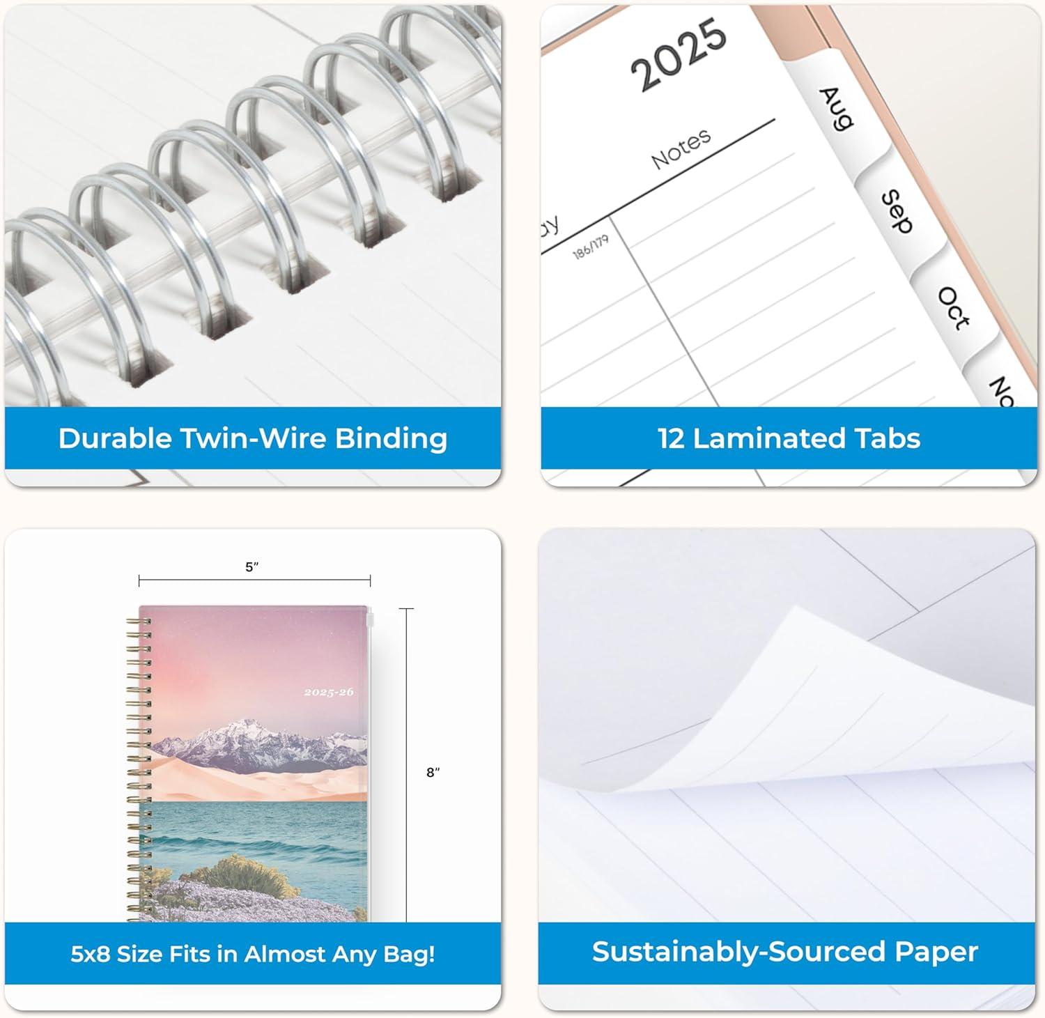 imageBlue Sky 20262027 Weekly and Monthly Academic Year Planner Calendar July 2026 June 2027 5 x 8 Flexible Cover With Zip Pouch Wirebound Storage Pocket Enough to BelieveEnough to Believe 20252026