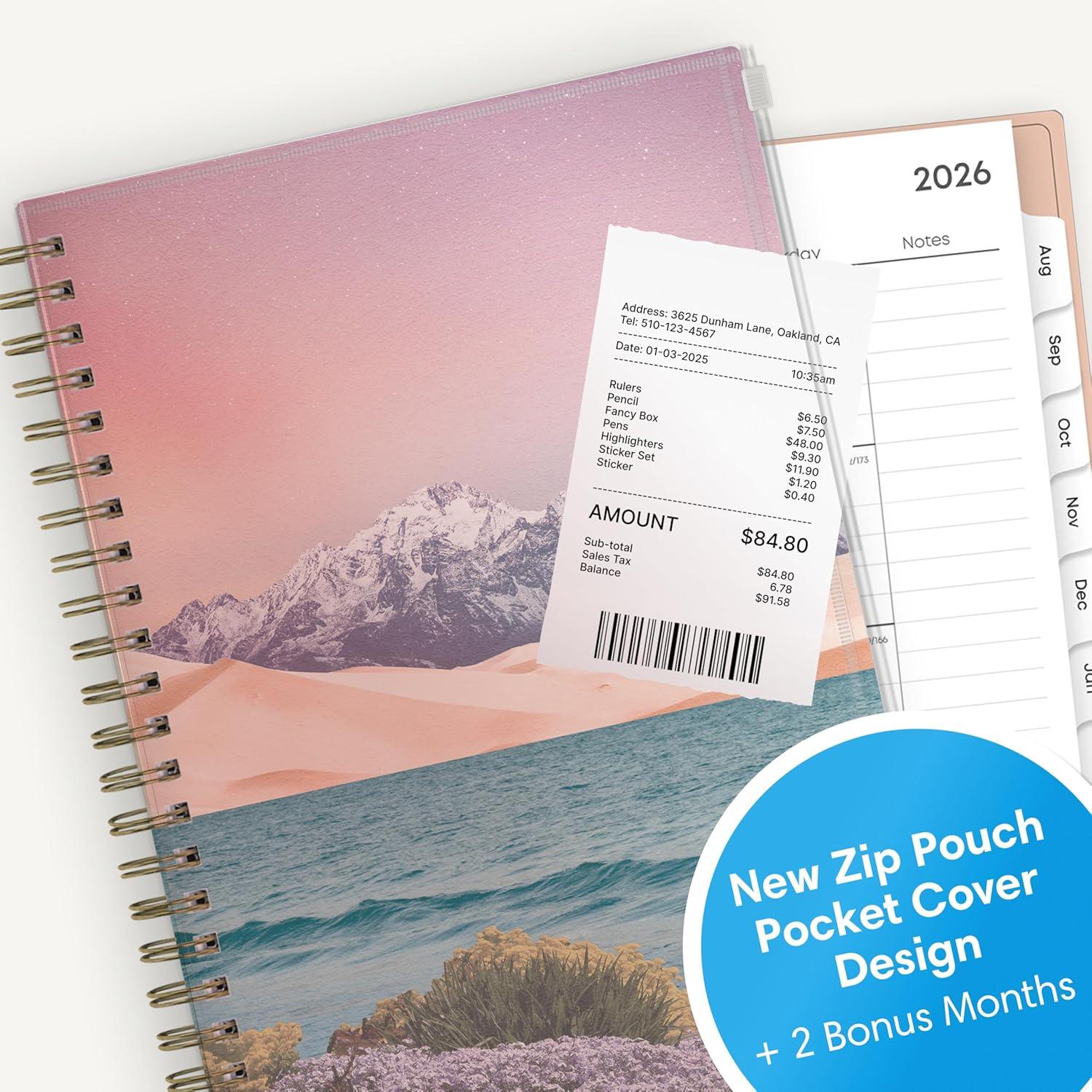 imageBlue Sky 20262027 Weekly and Monthly Academic Year Planner Calendar July 2026 June 2027 5 x 8 Flexible Cover With Zip Pouch Wirebound Storage Pocket Enough to BelieveEnough to Believe 20262027