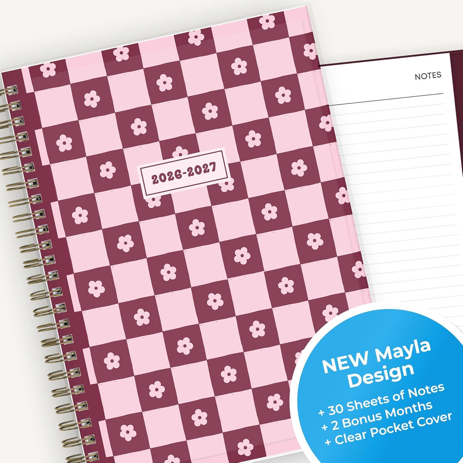 imageBlue Sky 20262027 Weekly and Monthly Academic Year Planner Calendar July 2026 June 2027 5875 x 8625 Flexible Pocket Cover Wirebound Laminated Tabs Includes Extra 30 Sheets of Notes Dark PeoniesMayla 20262027