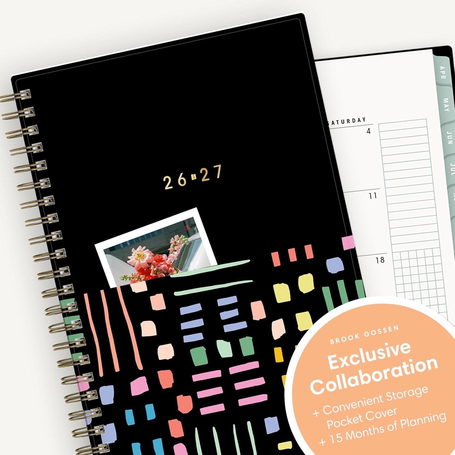 imageBlue Sky Brook Gossen 15 Month 20262027 Weekly and Monthly Academic Year Planner Calendar April 2026 June 2027 5 x 8 Flexible Cover With Zip Pouch Wirebound Laminated Tabs Storage Pocket Rainbow CityRainbow City 20262027