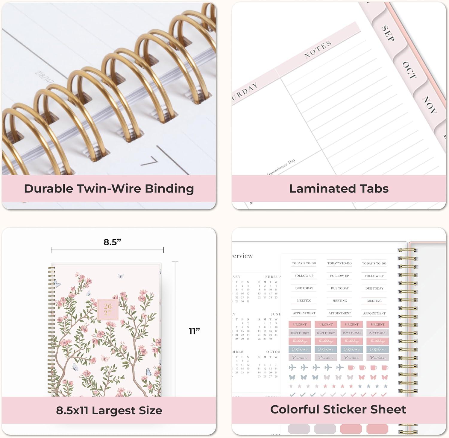 imageBlue Sky Rachel Parcell 20262027 Weekly and Monthly Academic Year Planner Calendar July 2026 June 2027 5 x 8 Flexible Cover Wirebound Laminated Tabs Storage Pocket Includes Stickers CherieCherie 20262027