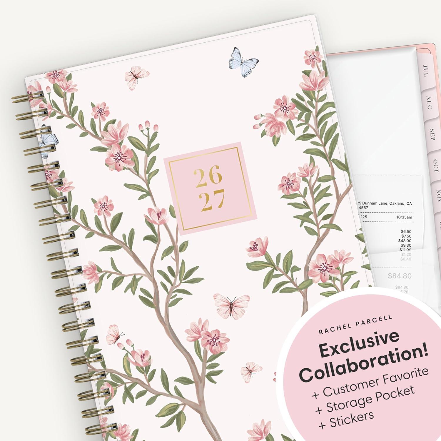 imageBlue Sky Rachel Parcell 20262027 Weekly and Monthly Academic Year Planner Calendar July 2026 June 2027 5 x 8 Flexible Cover Wirebound Laminated Tabs Storage Pocket Includes Stickers CherieCherie 20262027