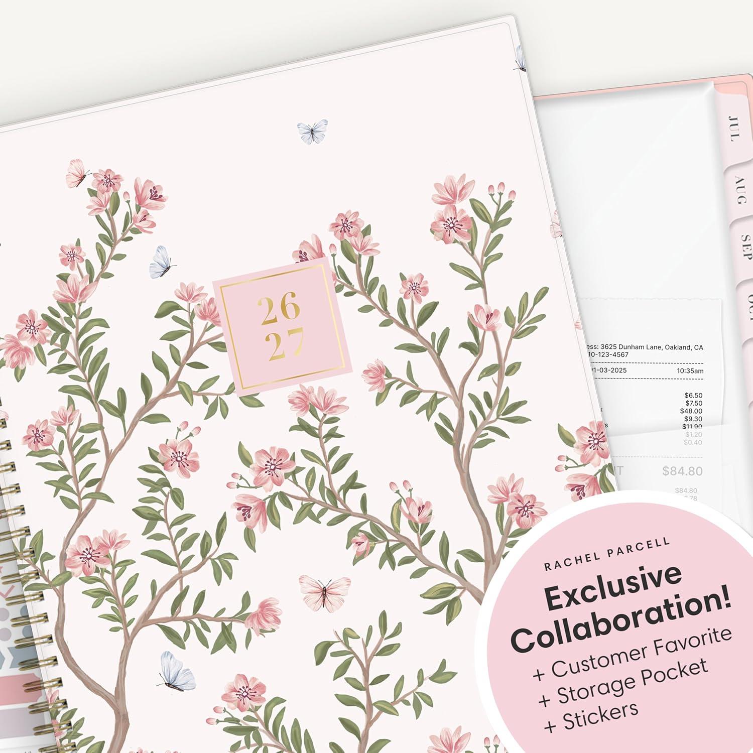 imageBlue Sky Rachel Parcell 20262027 Weekly and Monthly Academic Year Planner Calendar July 2026 June 2027 5 x 8 Flexible Cover Wirebound Laminated Tabs Storage Pocket Includes Stickers CherieCherie 20262027