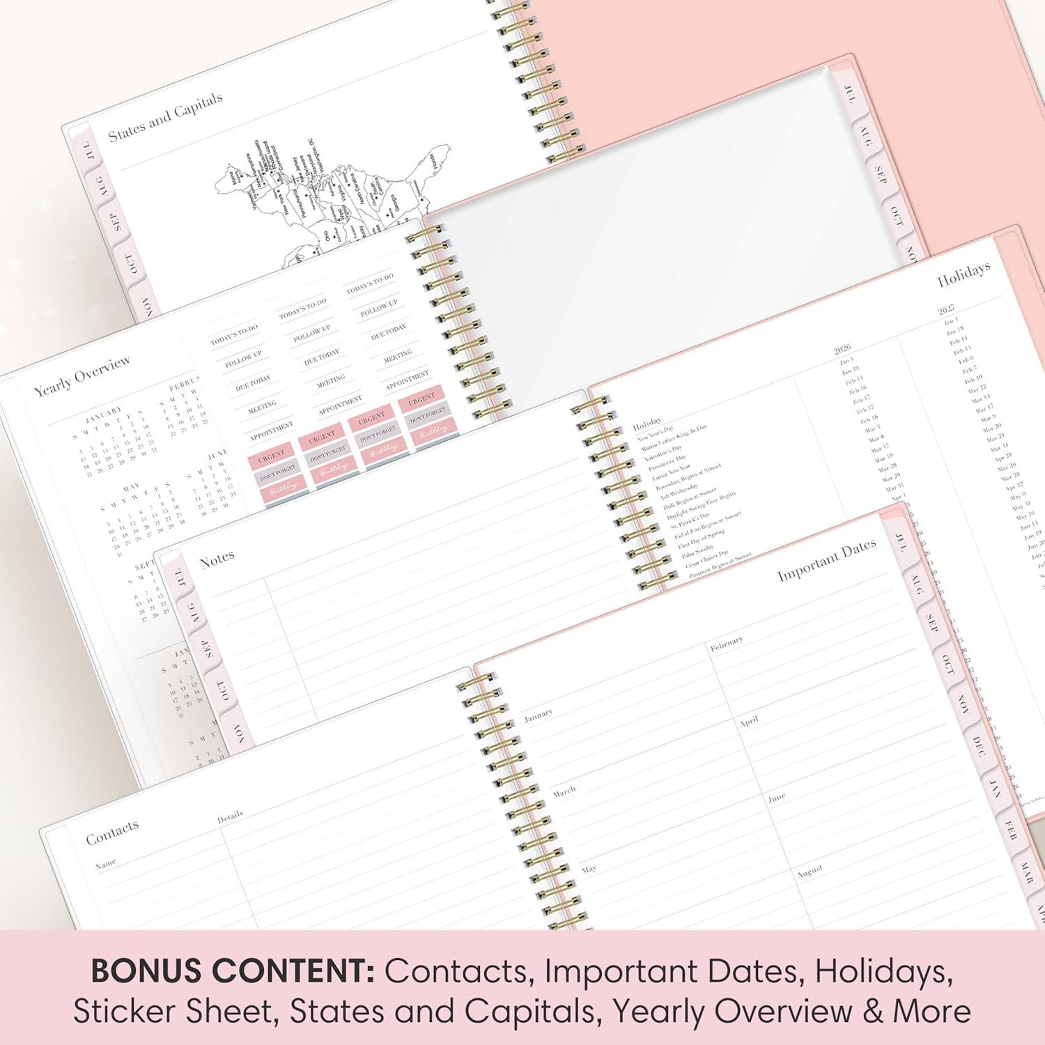 imageBlue Sky Rachel Parcell 20262027 Weekly and Monthly Academic Year Planner Calendar July 2026 June 2027 5 x 8 Flexible Cover Wirebound Laminated Tabs Storage Pocket Includes Stickers CherieCherie 20262027