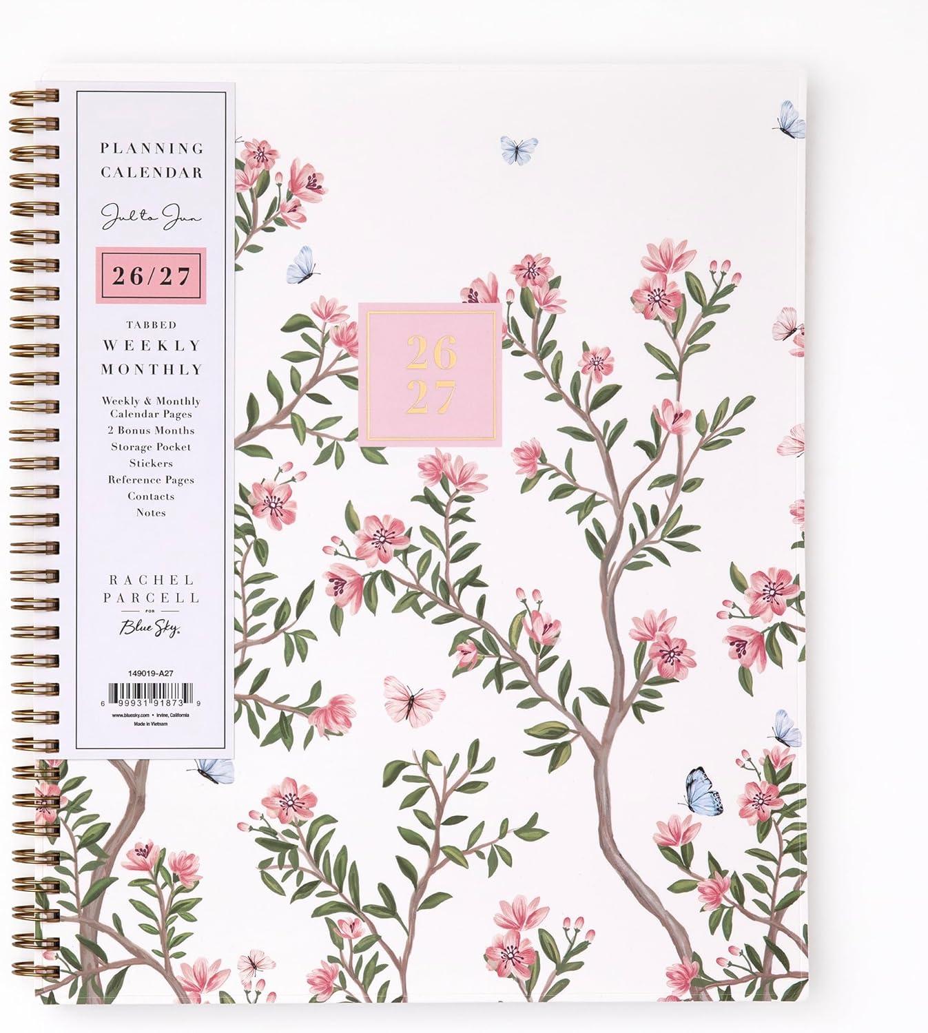 imageBlue Sky Rachel Parcell 20262027 Weekly and Monthly Academic Year Planner Calendar July 2026 June 2027 5 x 8 Flexible Cover Wirebound Laminated Tabs Storage Pocket Includes Stickers CherieCherie 20262027