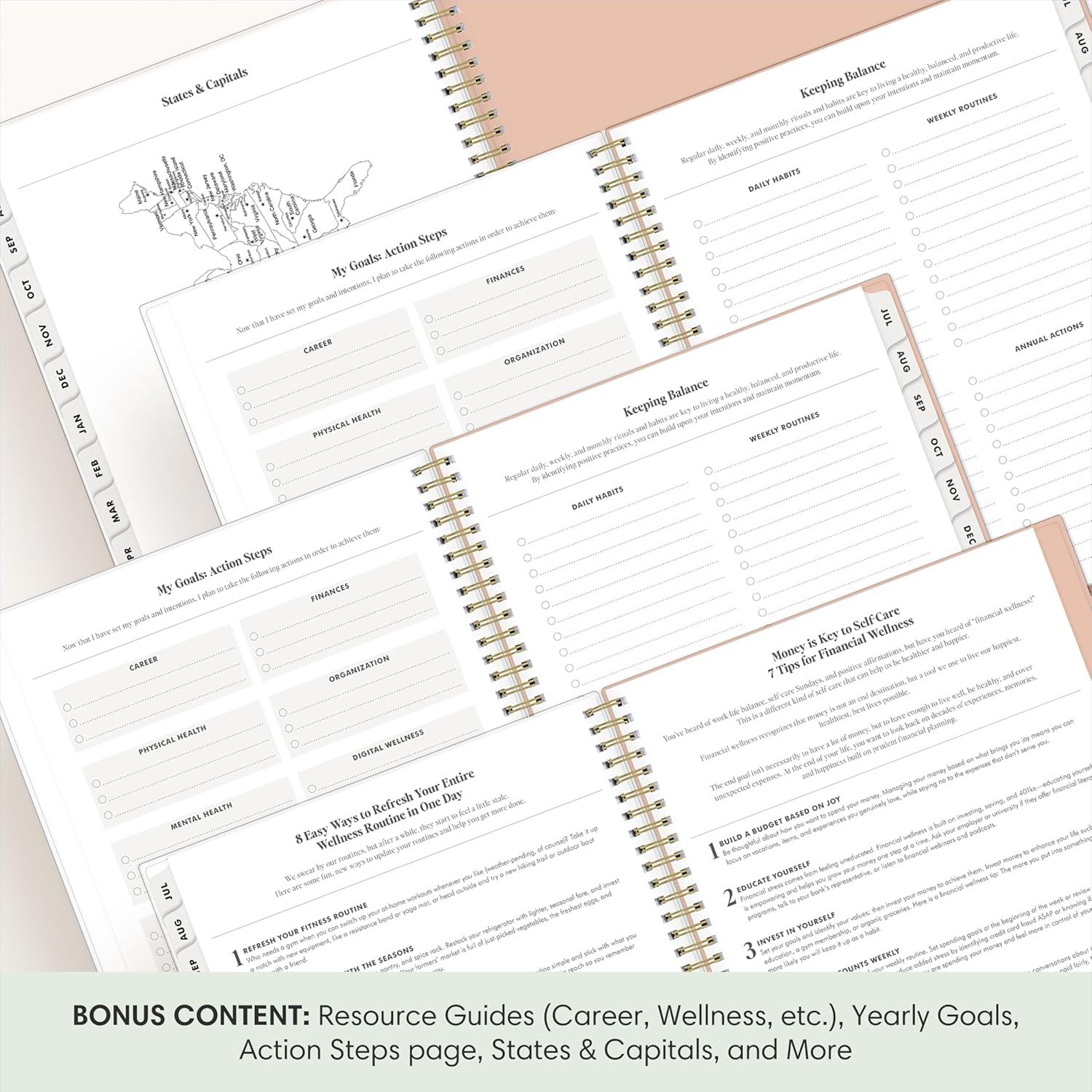 imageBlue Sky The Everygirl 20262027 Weekly and Monthly Academic Year Planner Calendar July 2026 June 2027 5 x 8 Flexible Cover Wirebound Laminated Tabs Storage Pocket Includes Stickers Bengala Desert RoseBengala Desert Rose 20262027
